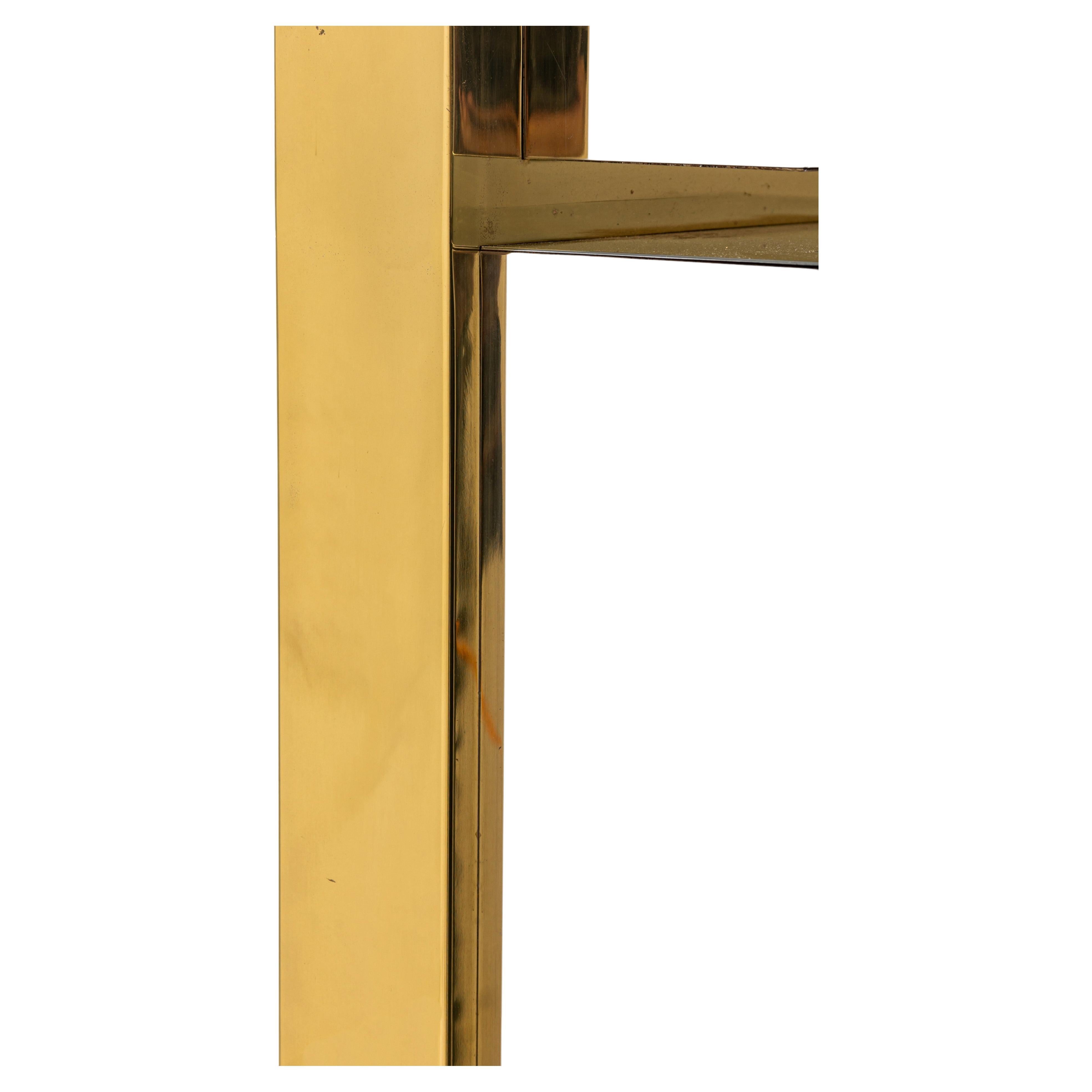 Mid-Century American Stainless Steel and Brass Display Pedestal
