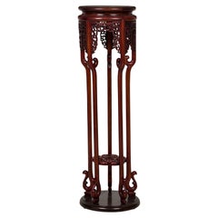20th Century Chinese Carved Wooden Pedestal / Table Stand