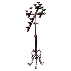 Lustre en forme de crucifix en laiton de style Renaissance italienne, fabriqué à la main, CIRCA 1890