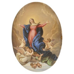 Continental Porcelain Virgin Mary Plaque