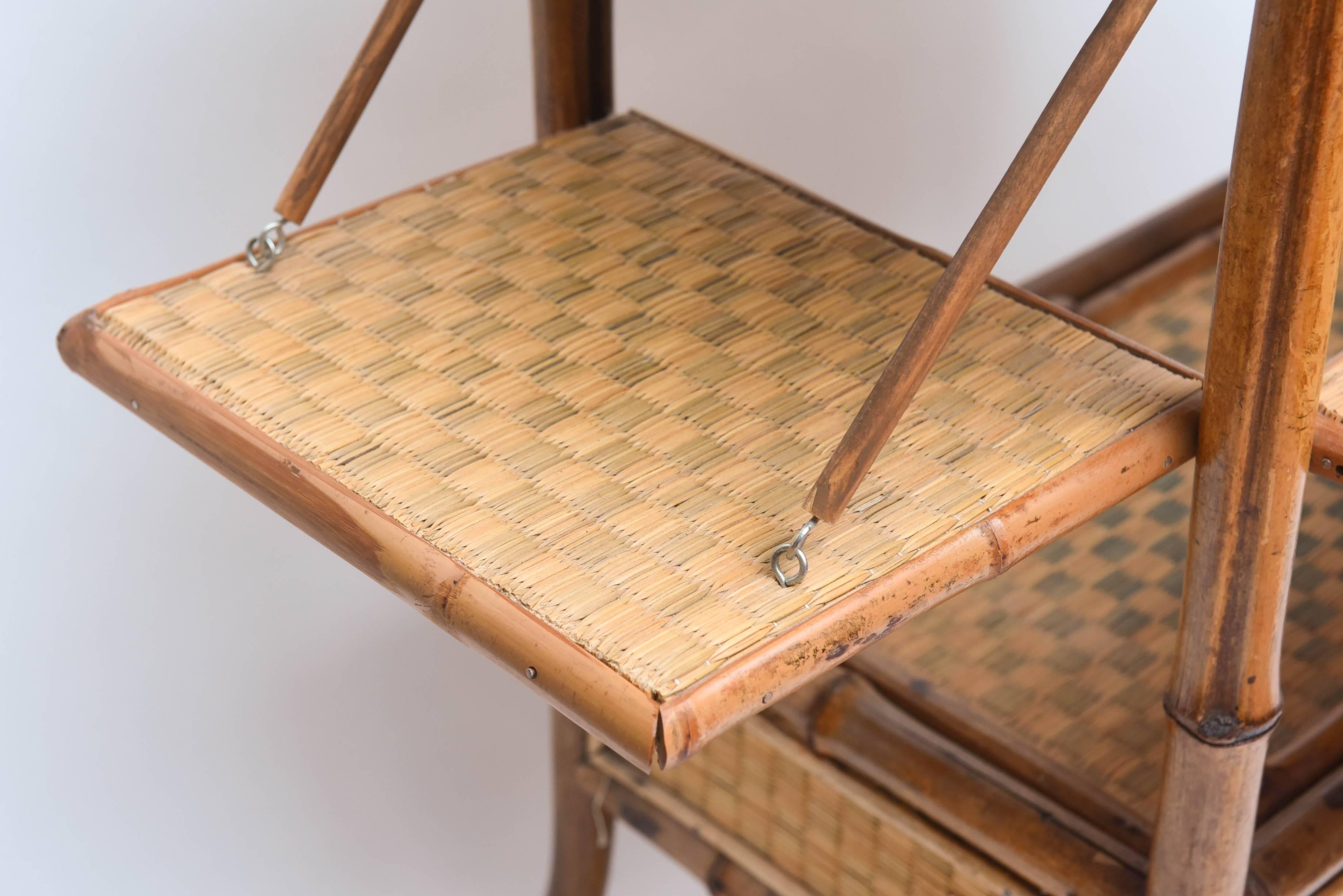 Unusual Flip Top Bamboo Card Table 4