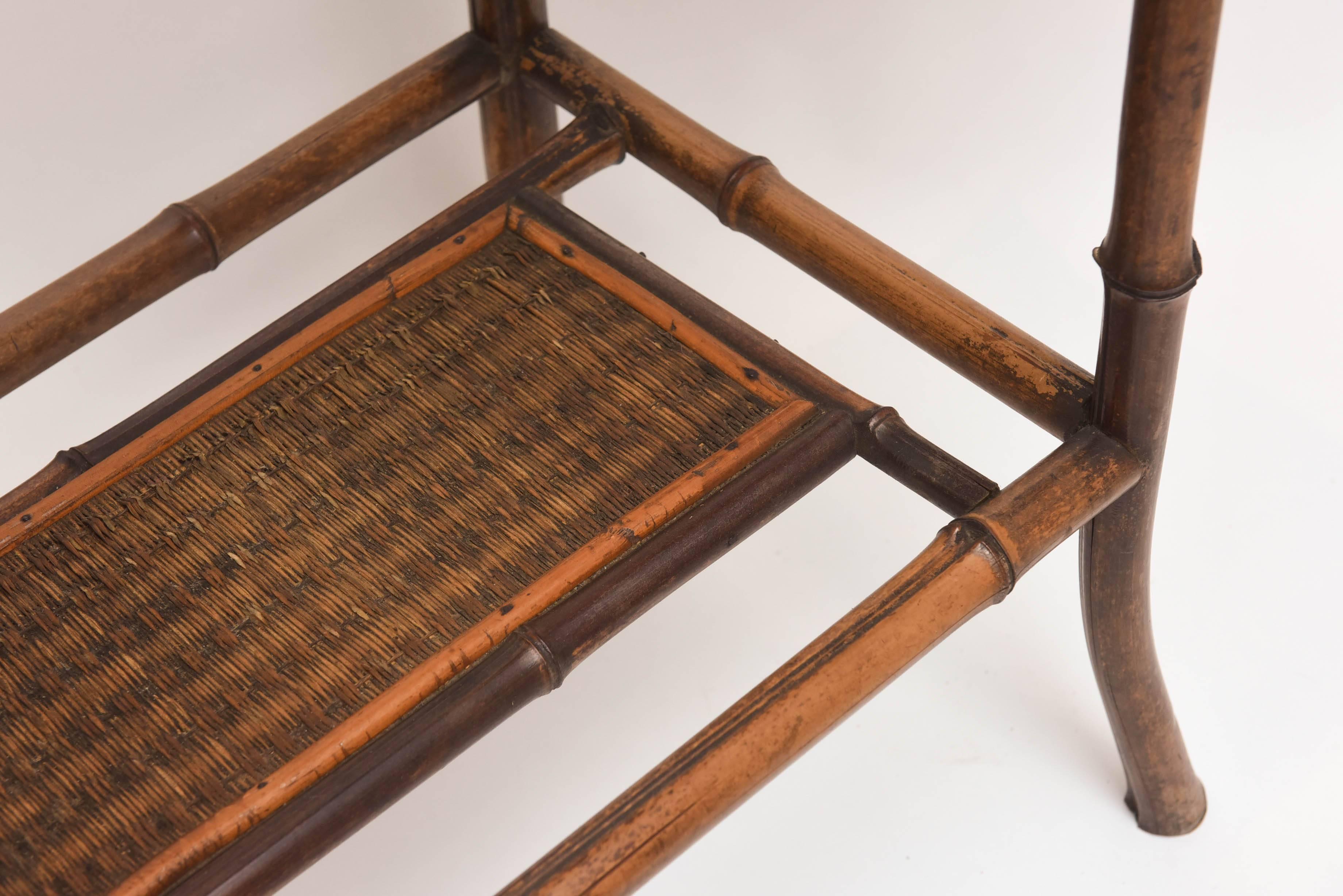 Rare 19th Century English Bamboo Tea Table Signed James Shoolbred, London 2