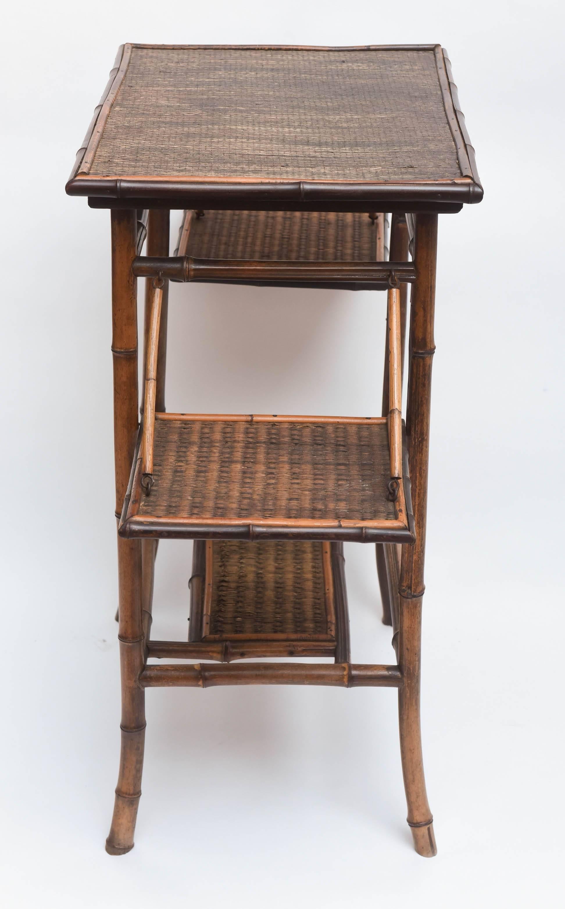Rare 19th Century English Bamboo Tea Table Signed James Shoolbred, London 4