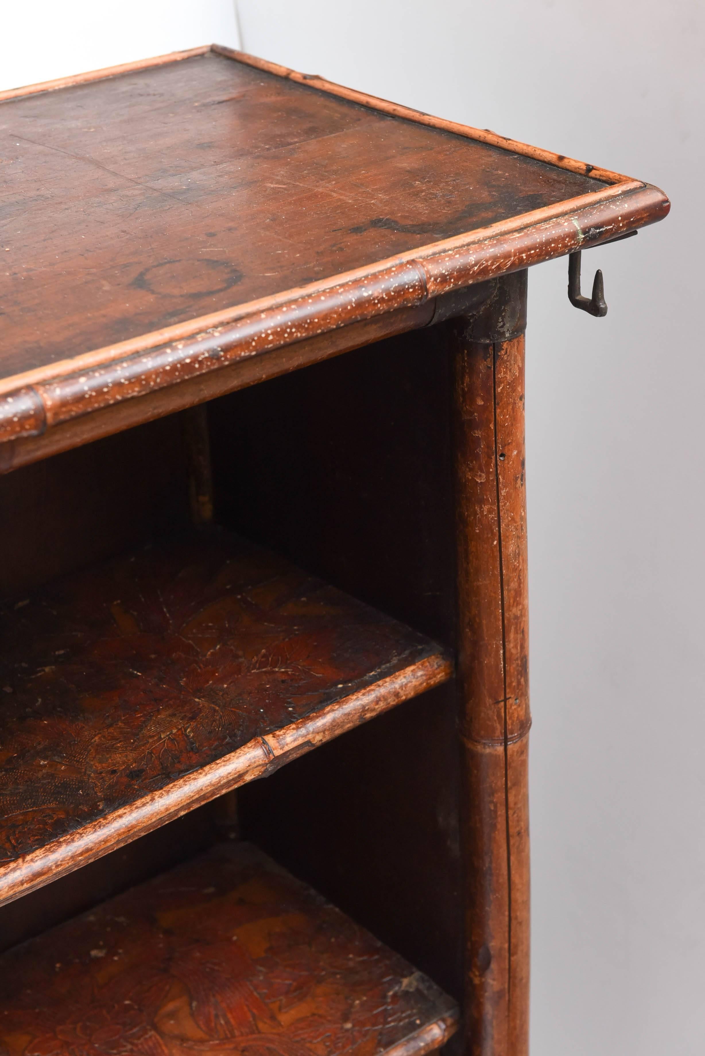 19th Century English Open Bamboo Bookcase In Good Condition In West Palm Beach, FL