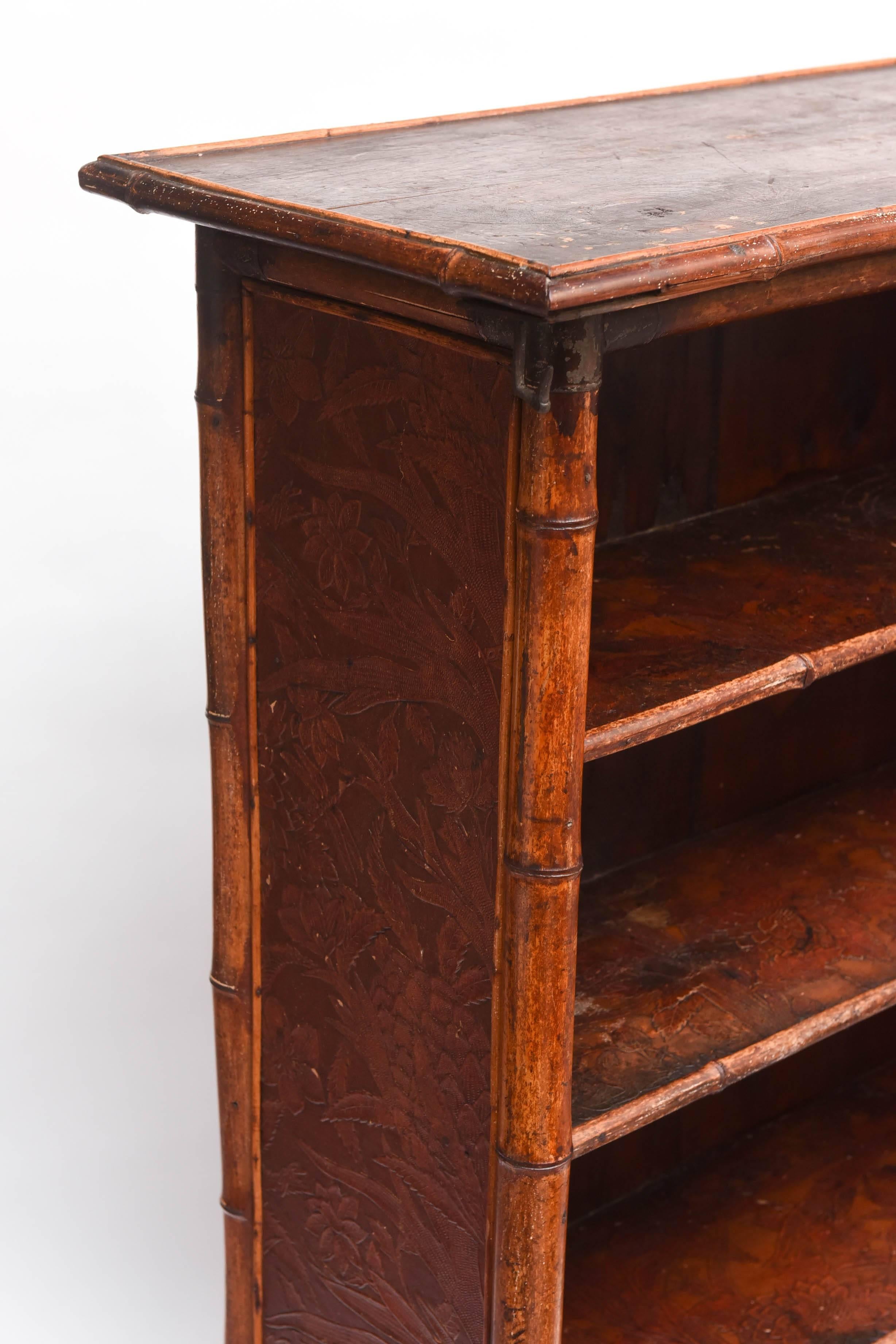 19th Century English Open Bamboo Bookcase 2