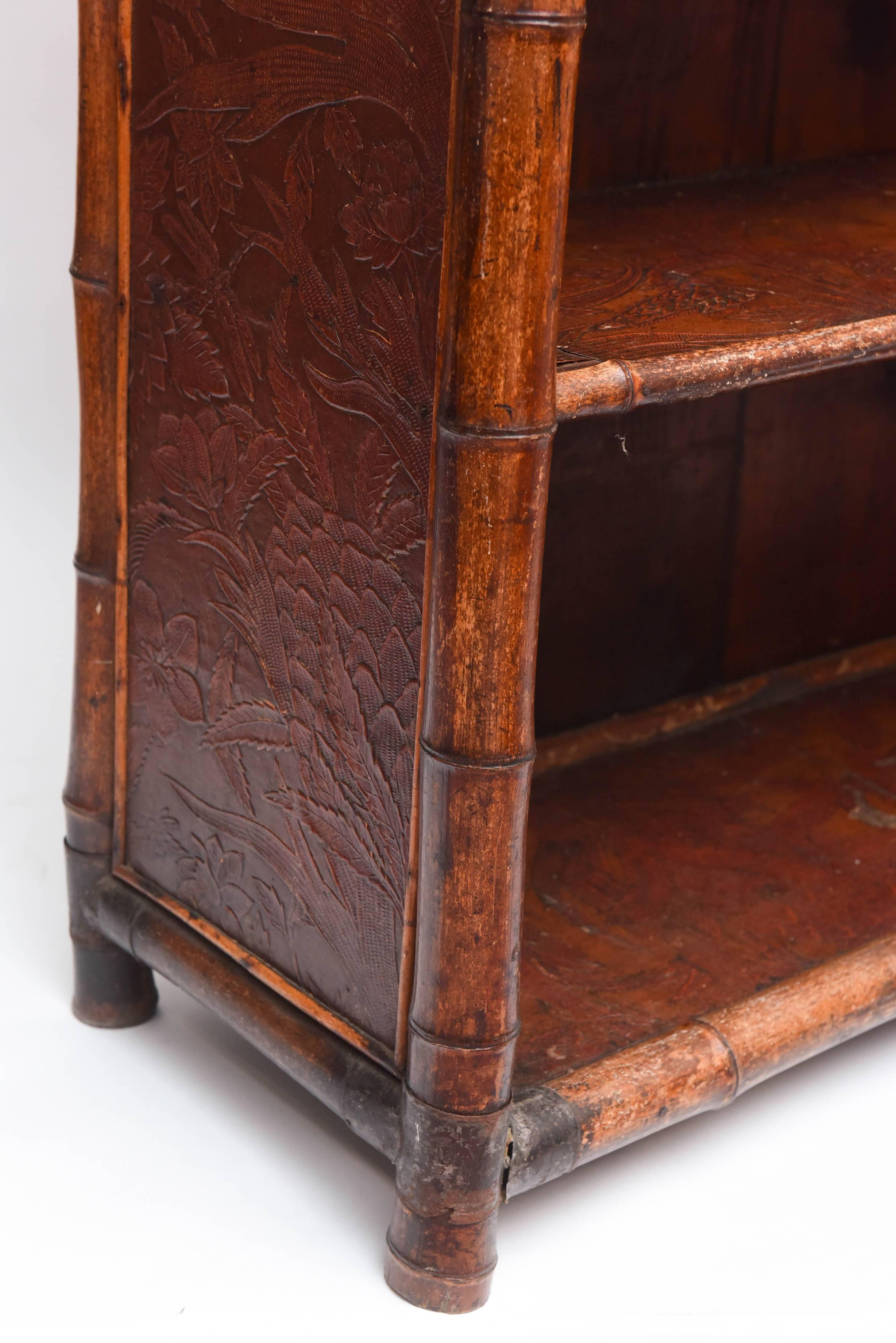 19th Century English Open Bamboo Bookcase 3