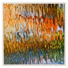 Reflections Abstract Photograph, Modern Glass Art, Framed 20th Century