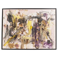 Purple Haze Acrylic Painting, Modern Hand-Painted Canvas, 20th Century