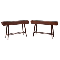Pair of Danish Mid-Century Walnut Jardinière Stands