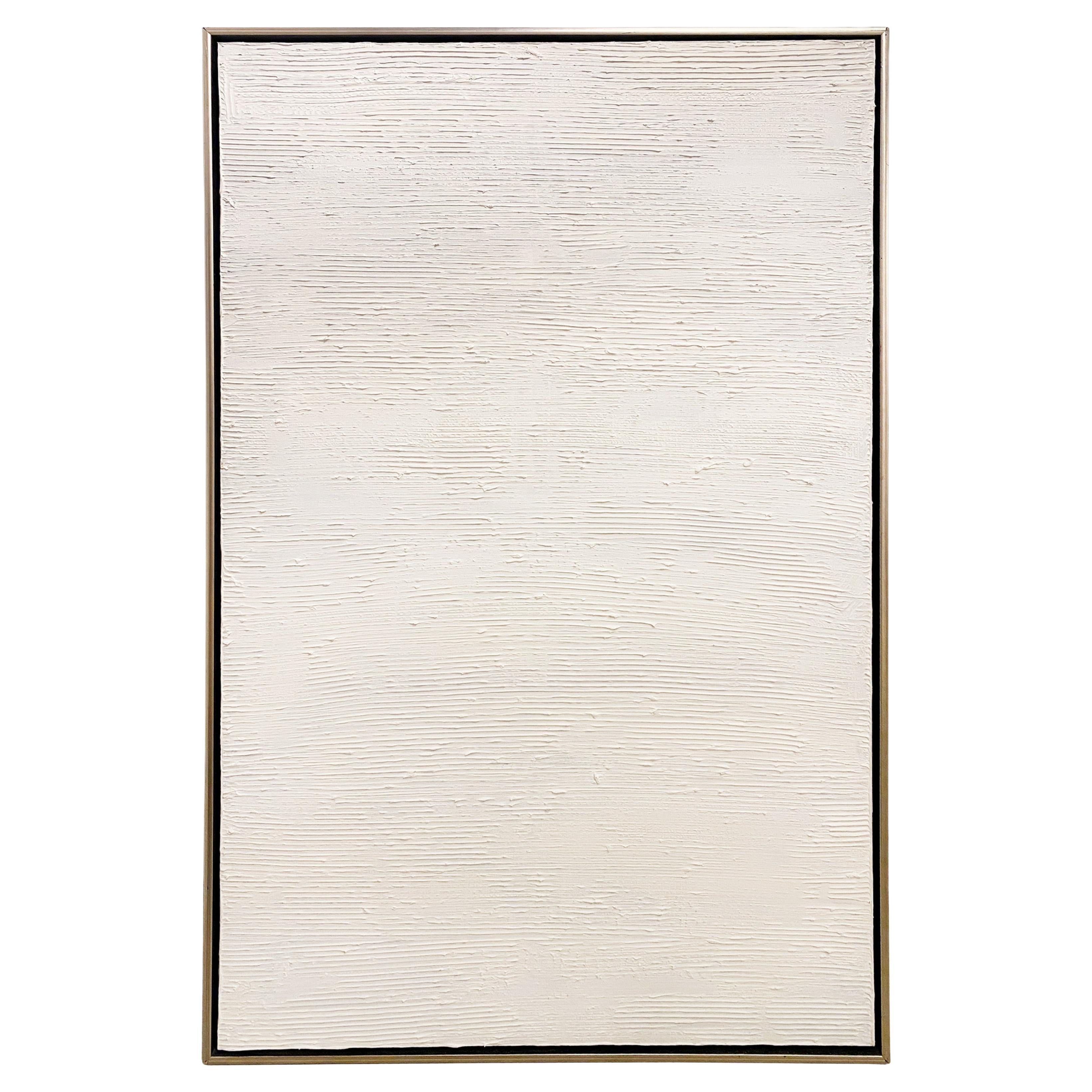 Ricardo Rumi American Contemporary Gerahmtes Abstraktes Ölgemälde, Titel: "White