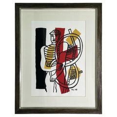 Fernand Leger French Art-Deco Abstract Print, Titled "The Cyclist"