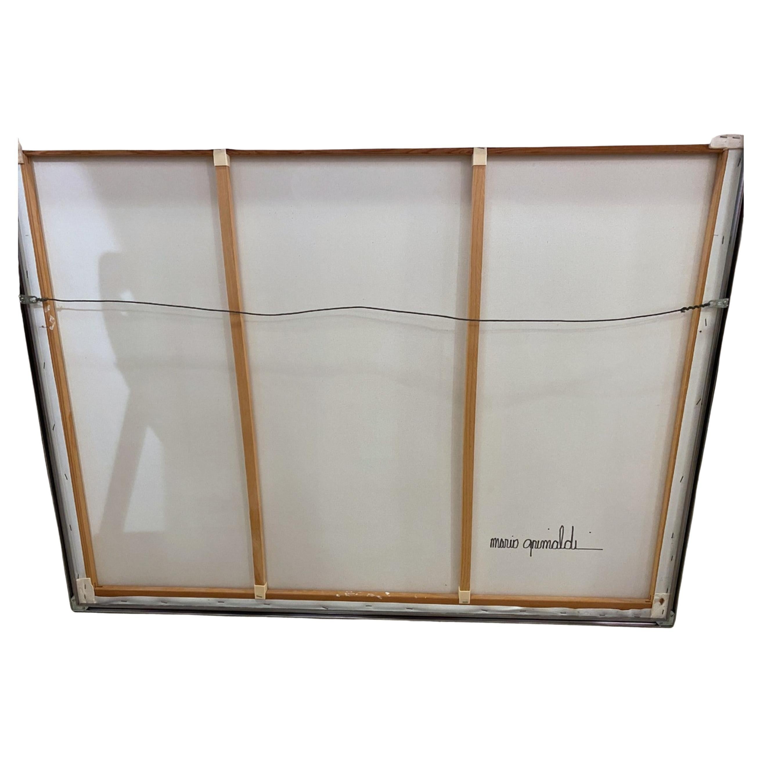 Mario Grimaldi American Contemporary Surrealist Abstract Olio su tela di grandi dimensioni Pai