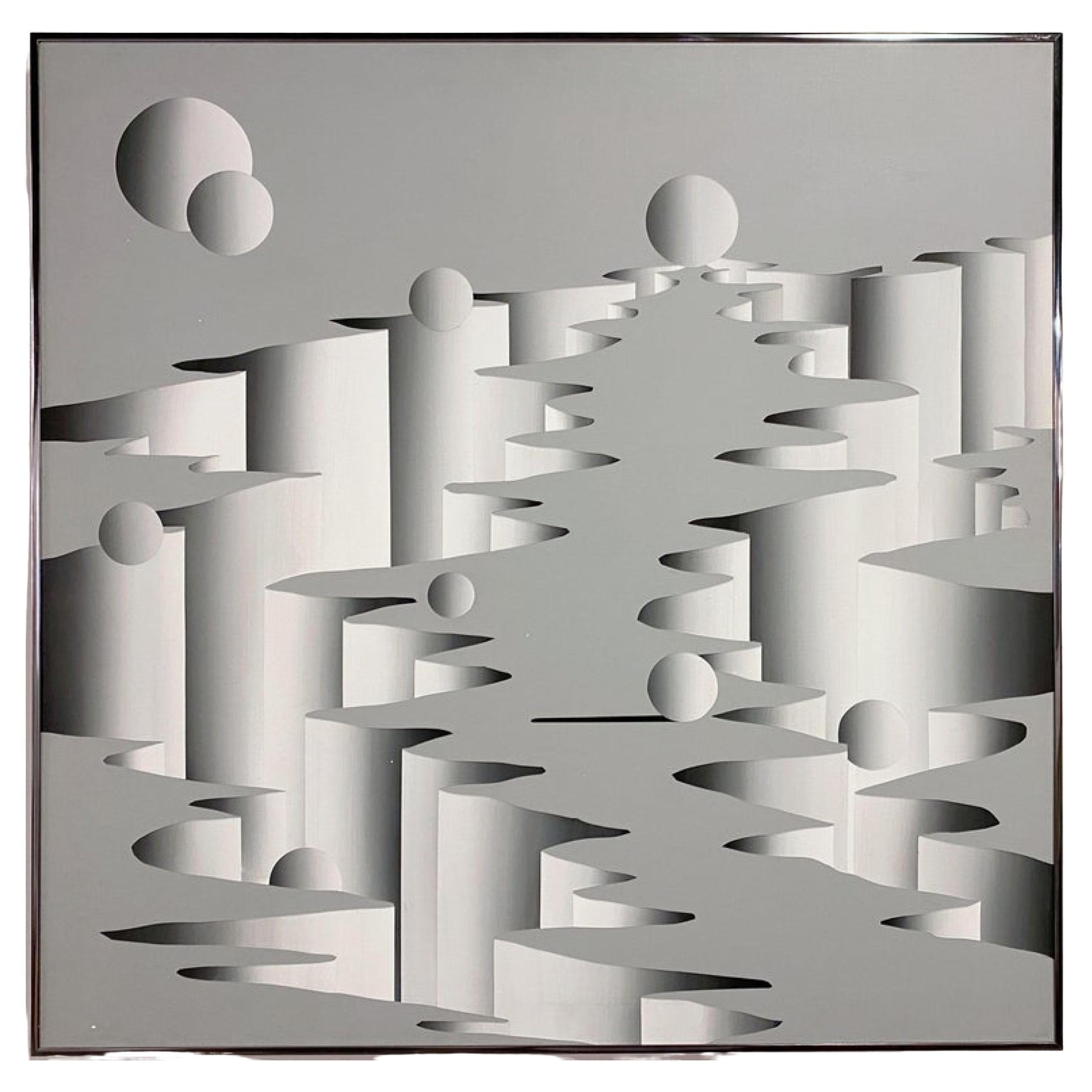Mario Grimaldi American Contemporary Surrealist Abstraktes Öl auf Leinwand Gemälde