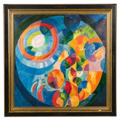 Orphism Fruit Abstract Painting, Hand-Painted, Mid-Century Modern