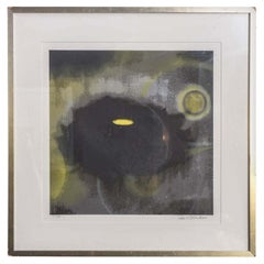 Ross Bleckner American Mid-Century Framed Abstract Silkscreen Print on Paper