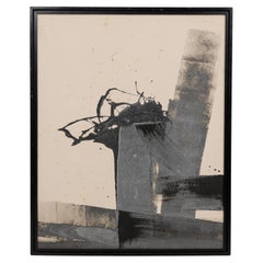 Peinture expressionniste abstraite, peinte à la main, fin du XXe siècle