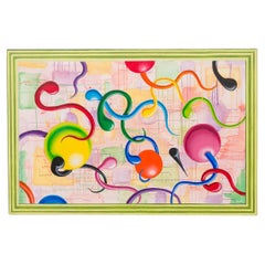 Modern Pop Abstract Painting, Hand-Painted, Late 20th Century, USA