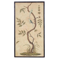 Birds on Flowering Tree Acrylic Painting in Italian Renaissance Style