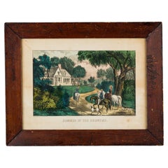 Lithographie de Currier & Ives représentant un été à la campagne