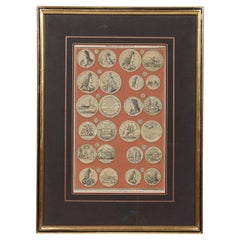 8 English Engravings of Various Medals