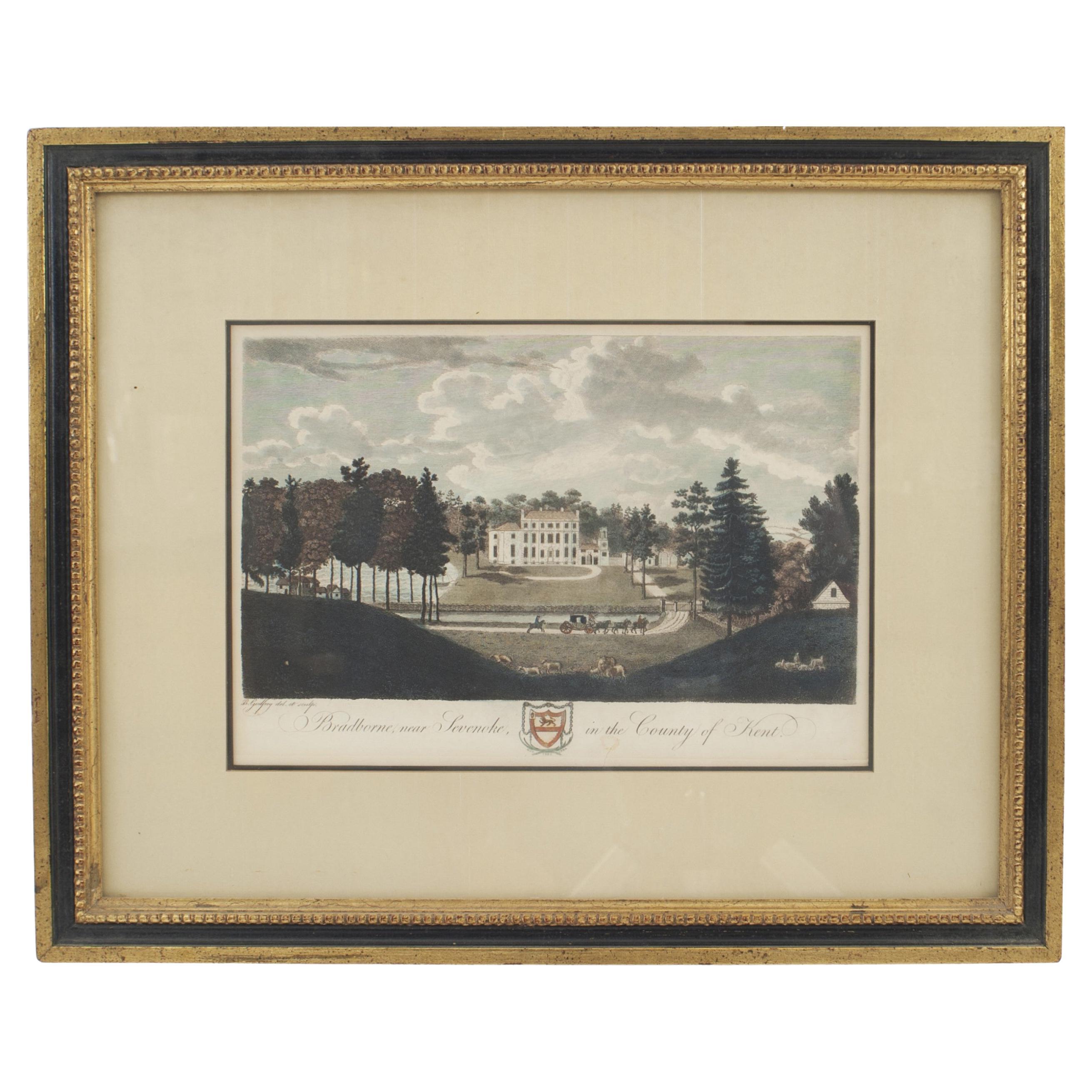Bradbourne Victorian Lithograph, Late 19th Century, Framed