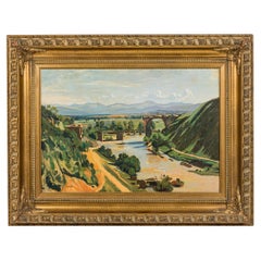 The Bridge at Narmi Landscape Painting, Impressionist Style, 25x31