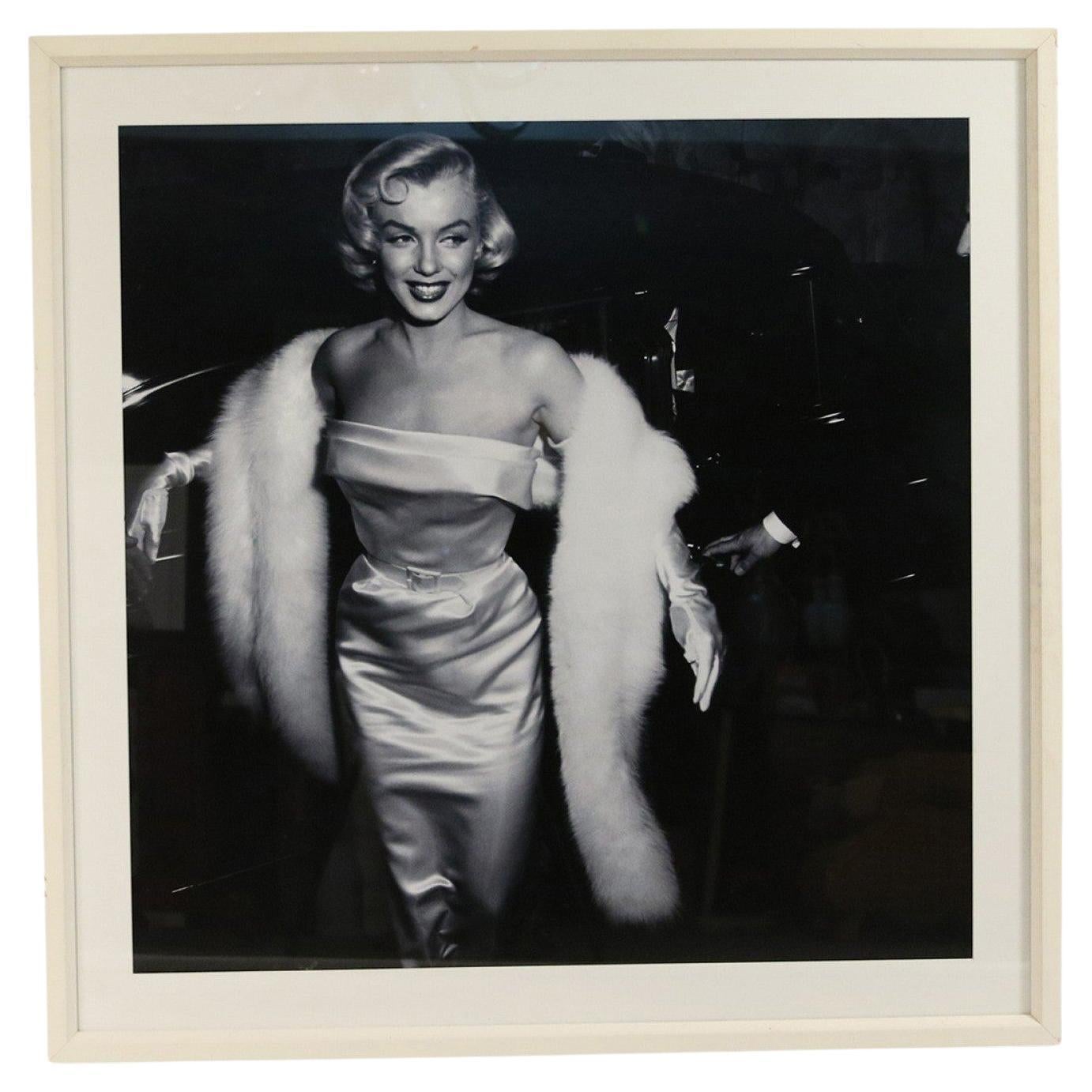 Große gerahmte Schwarz-Weiß-Fotografie von Marilyn Monroe