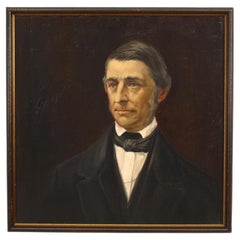 Ralph Waldo Emerson Oil Painting, Victorian Style, 19th Century, USA