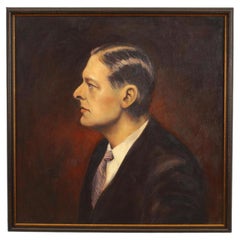 T.S. Eliot Victorian Oil Painting, Hand-Painted, 19th Century, USA