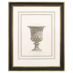 Italian Renaissance Classical Urn Print, Ebonized Frame, 19th Century