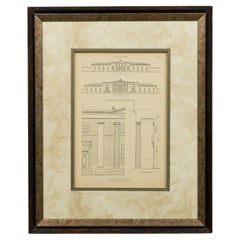 Detail of Central Portion, Academic Building Print, American Victorian