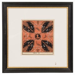 Rust and Black Hand Colored Print, Neoclassical, 19th Century, Italy