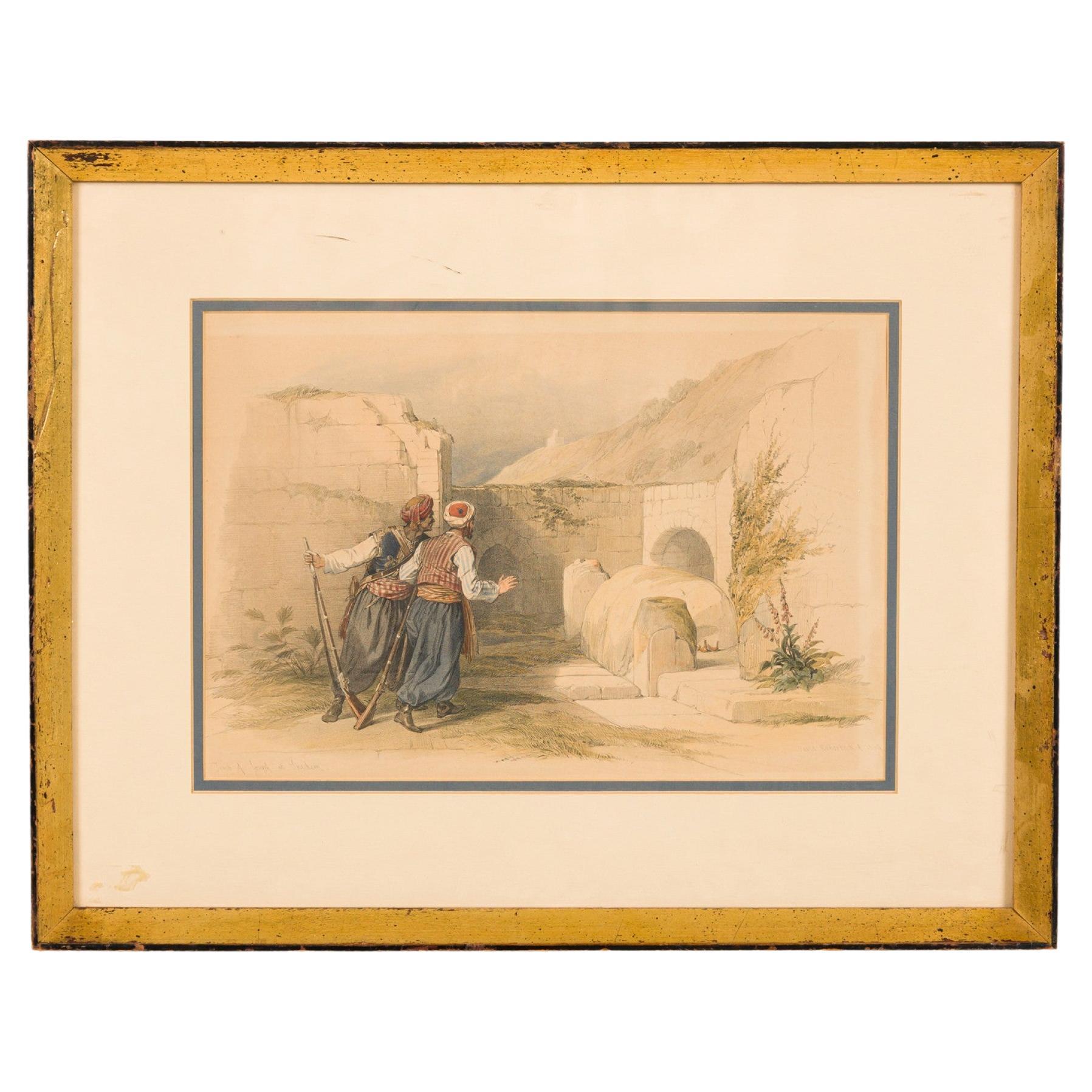 Tomb of Joseph at Shechem, Gilt Framed Lithograph, 19th Century
