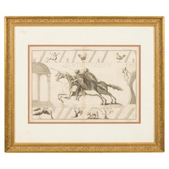 Suite de L'Historie D'Harold Lithograph, French Neo-Classical, Framed