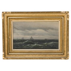 American Ships at Sea Painting, Victorian, 19th Century, Oil on Canvas