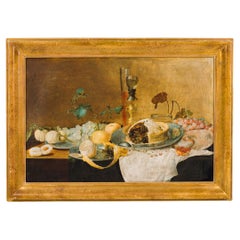 Hand-Painted Biedermeier Style Dessert Table, Late 20th Century