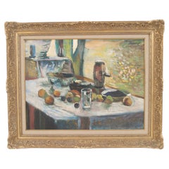 Hand-Painted Still Life: Late 20th Century Oranges Painting