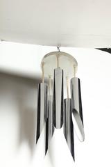 Robert Sonneman Adjustable Chrome Hanging "Tail Pipes" Pendant, Circa 1970