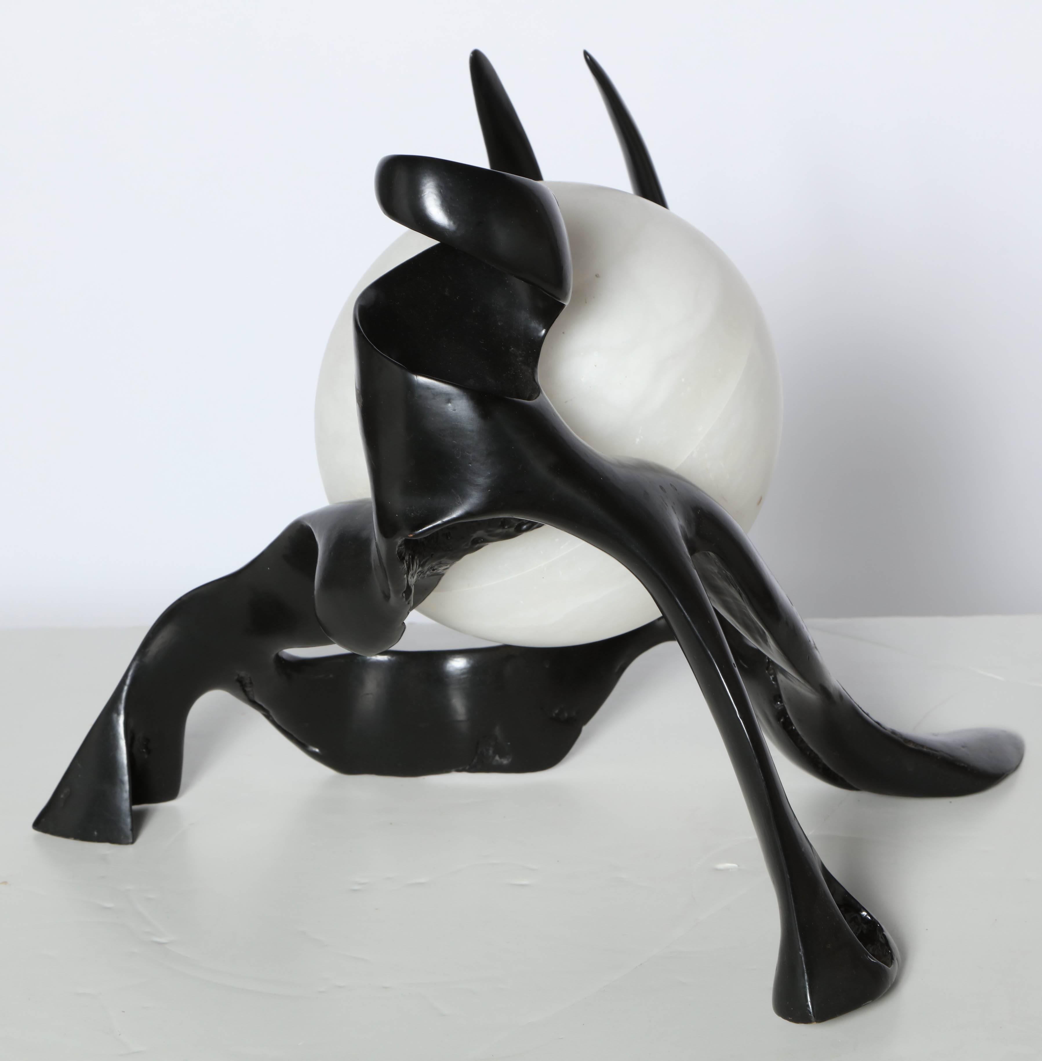 Craft Revival Black Lacquered Wood & White Alabaster 