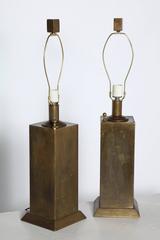 Pair of Chapman Mfg. Co. All Brass Tower Table Lamps, 1960s