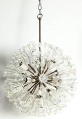 Emil Stejnar Clear Crystal & Brass "Snowball" Hanging Pendant, 1950's