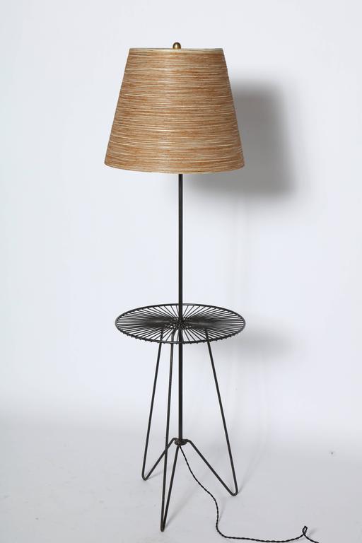 1950s Black Wrought Iron And Wire Sunburst Reading Floor Lamp Mid Century Modern 1950s Black Wrought Iron Wire Sunburst Reading Floor Lamp