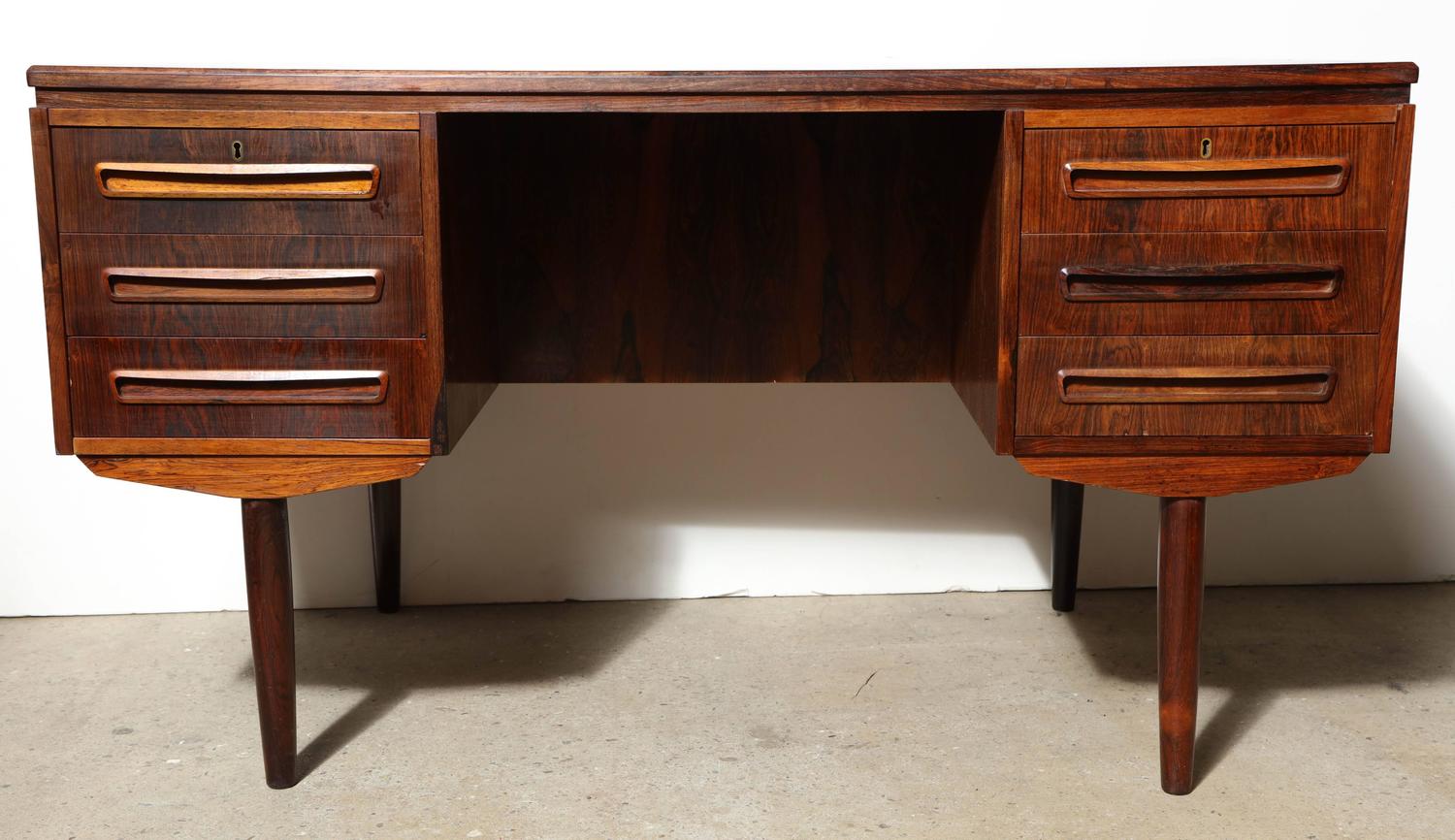 Kai Kristiansen Two Sided Rosewood Desk at 1stdibs