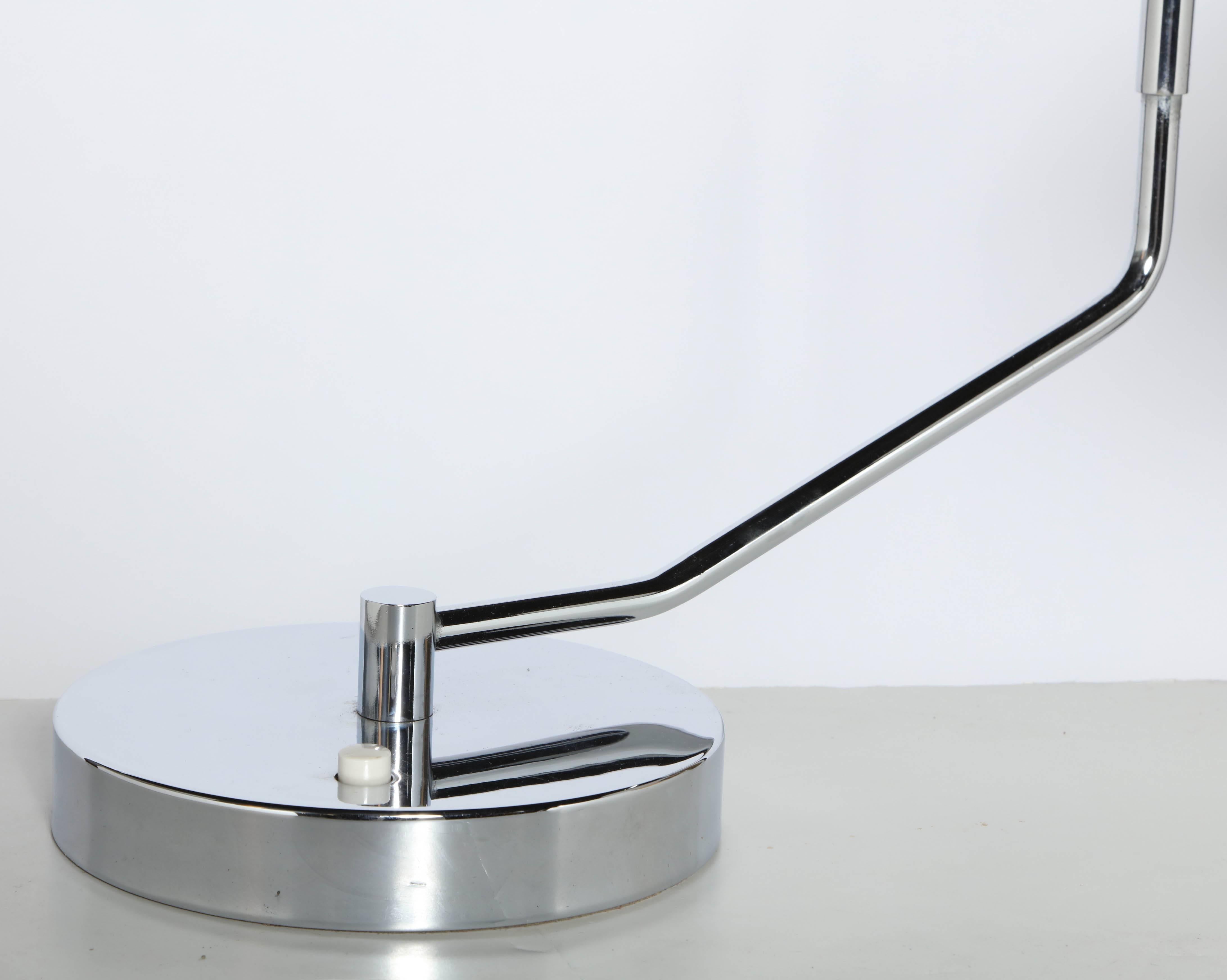 Clay Michie for Knoll No. 8 Swing Arm Chrome Desk Lamp with Black Shade 1