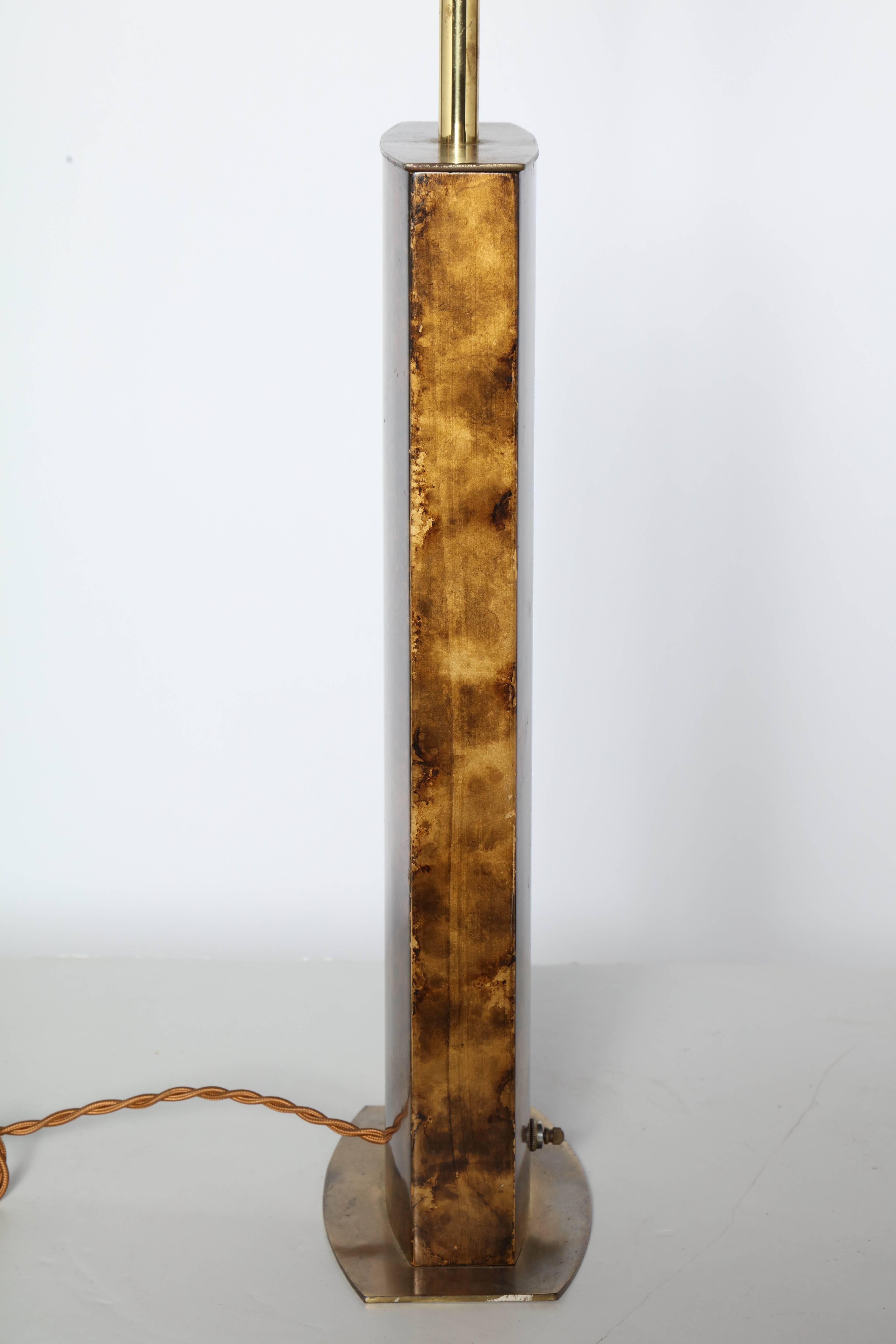 Lacquered Tall Mutual Sunset Lamp Co. Faux Tortoise Shell Oil Drop Table Lamp. Circa 1960