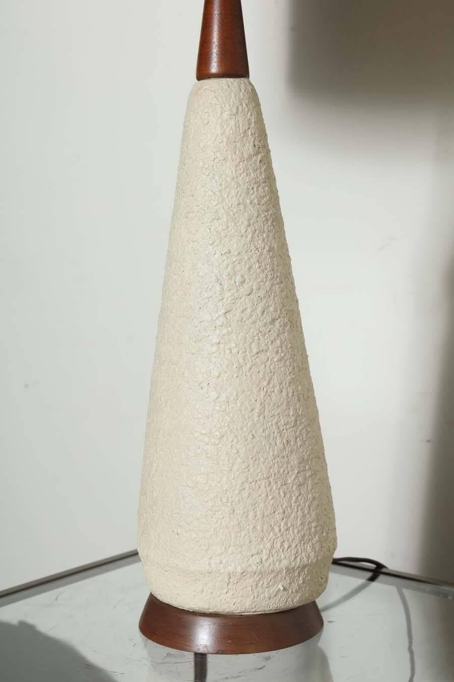Mid-20th Century Pair of Dappled Ceramic Table Lamps