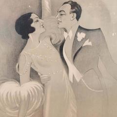 Rare and Important French Art Deco Poster of Rena May Et Gerardy