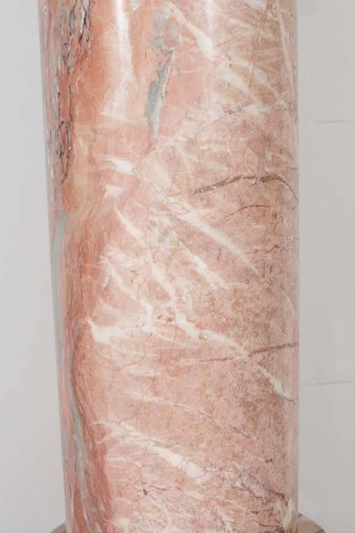 MidCentury Italian Exotic Rose Marble Doric Column Pedestal at 1stDibs