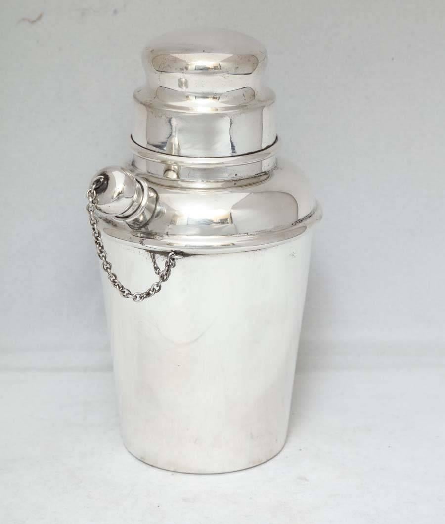 Art Deco - style, sterling silver, cocktail Shaker, Reed & Barton, Taunton, Mass., year-marked for 1949. 6