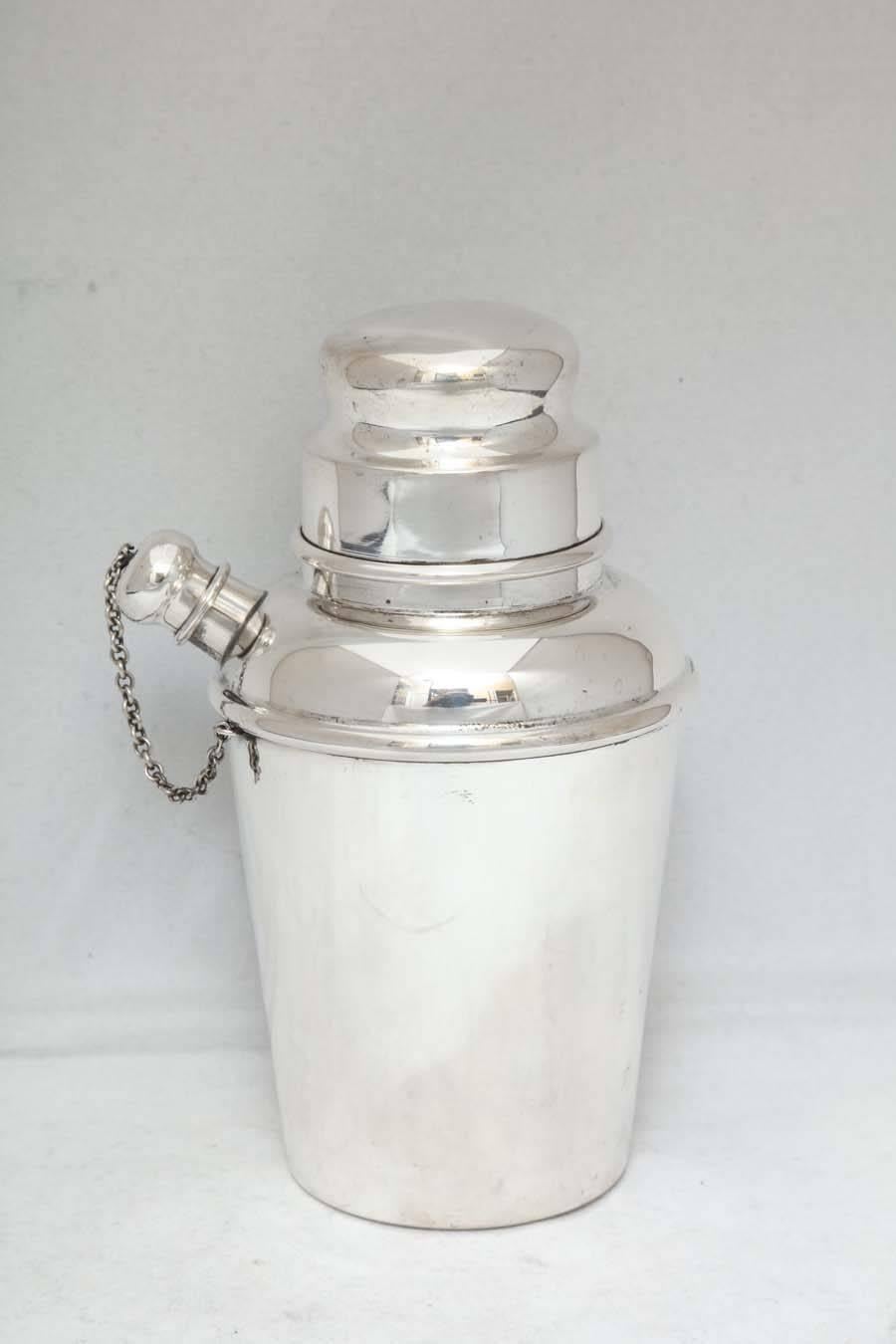 American Art Deco-Style Sterling Silver Cocktail Shaker